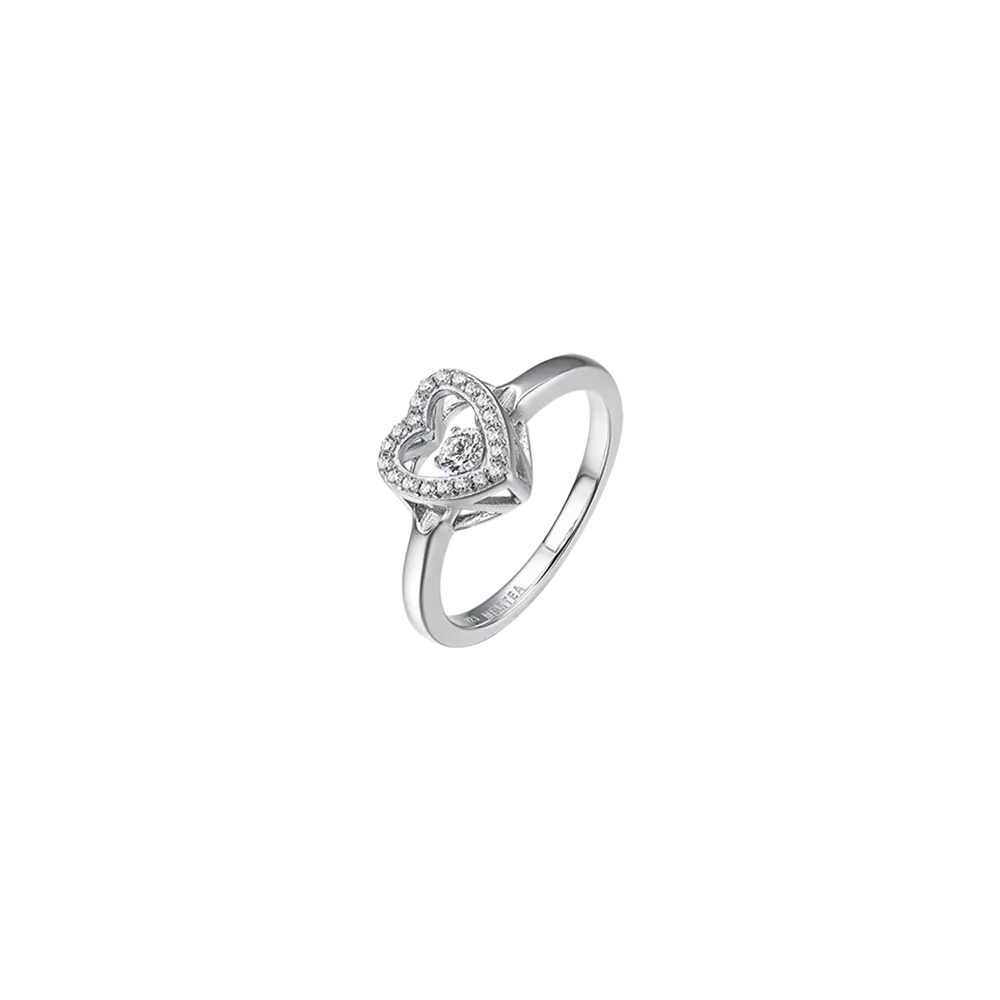 ANELLO IN ARGENTO CON PUNTO LUCE CUORE Melitea