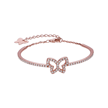 BRACCIALE IN ARGENTO META' ZIRCONI E META' LUCIDO IP ROSA Melitea