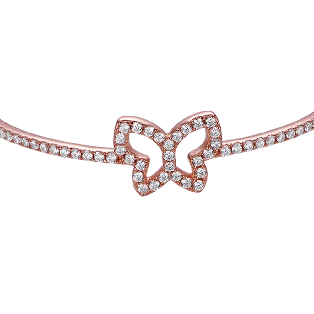 BRACCIALE IN ARGENTO META' ZIRCONI E META' LUCIDO IP ROSA Melitea