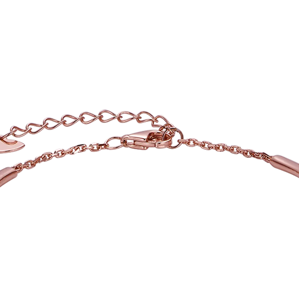 BRACCIALE IN ARGENTO META' ZIRCONI E META' LUCIDO IP ROSA Melitea