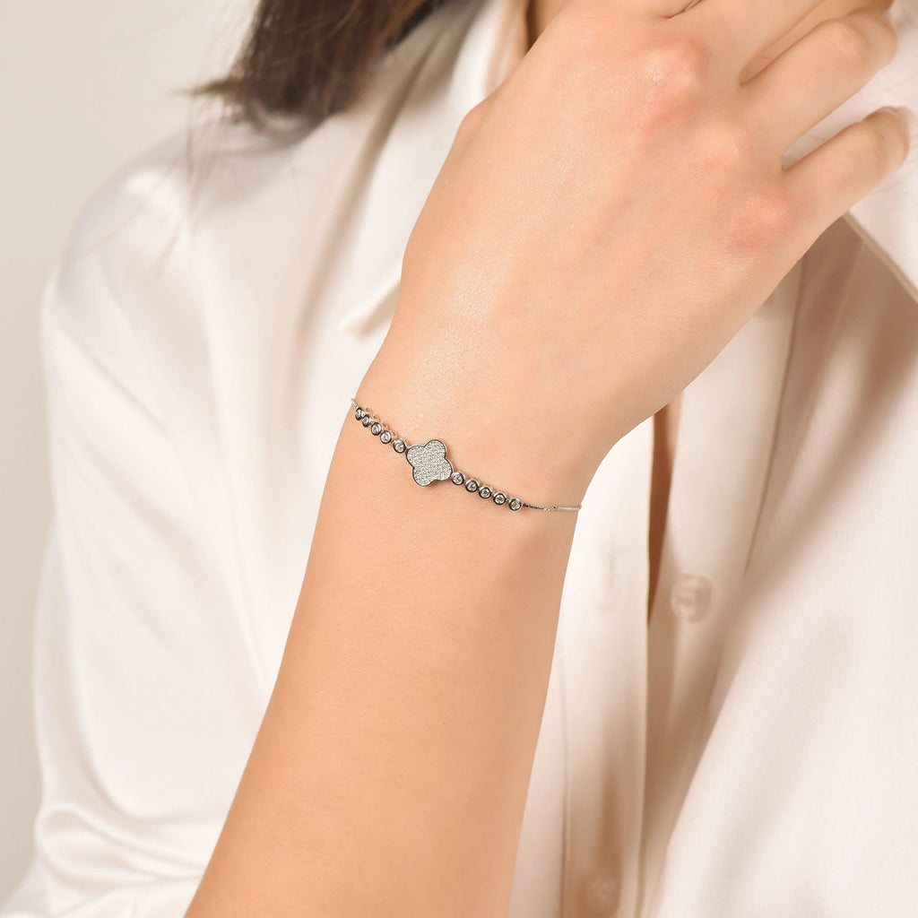 Bracciale in argento con zirconi Melitea