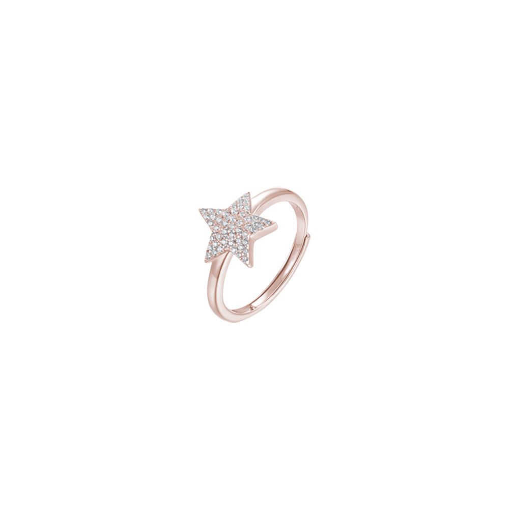 ANELLO DONNA IN ARGENTO IP ROSE CON STELLA CON ZIRCONI BIANCHI Melitea