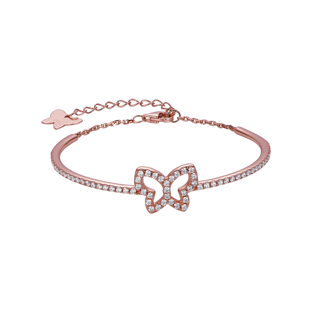 BRACCIALE IN ARGENTO META' ZIRCONI E META' LUCIDO IP ROSA Melitea