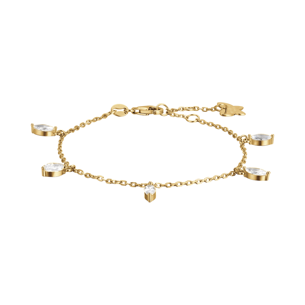 BRACCIALE IN ARGENTO IP GOLD CON ZIRCONI BIANCHI Melitea