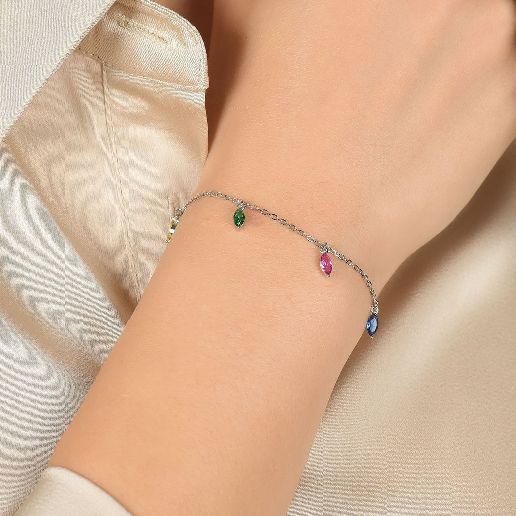 BRACCIALE IN ARGENTO CON ZIRCONI MULTICOLOR Melitea