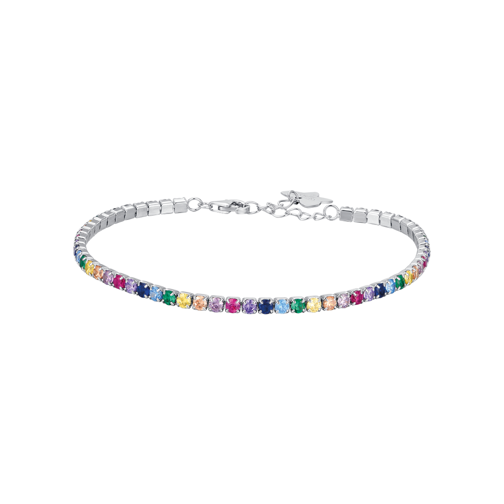 BRACCIALE TENNIS IN ARGENTO CON ZIRCONI MULTICOLOR Melitea