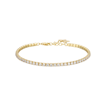 BRACCIALE TENNIS IN ARGENTO IP GOLD CON ZIRCONI BIANCHI Melitea