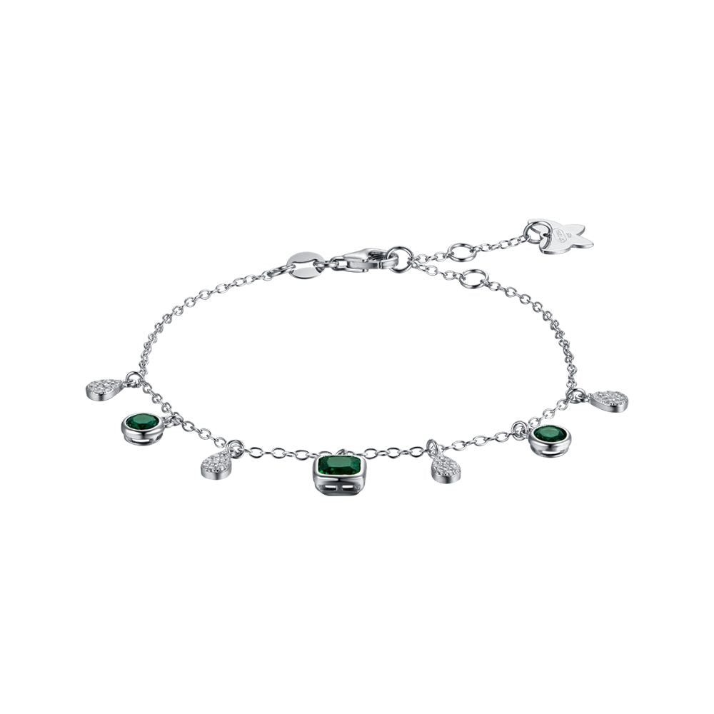 BRACCIALE DONNA IN ARGENTO CON ZIRCONI VERDI E BIANCHI Melitea