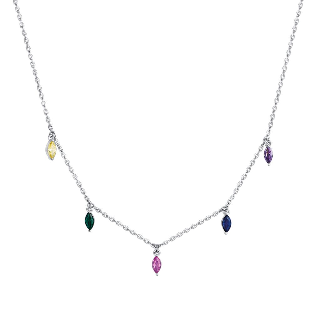 COLLANA IN ARGENTO CON ZIRCONI MULTICOLOR Melitea