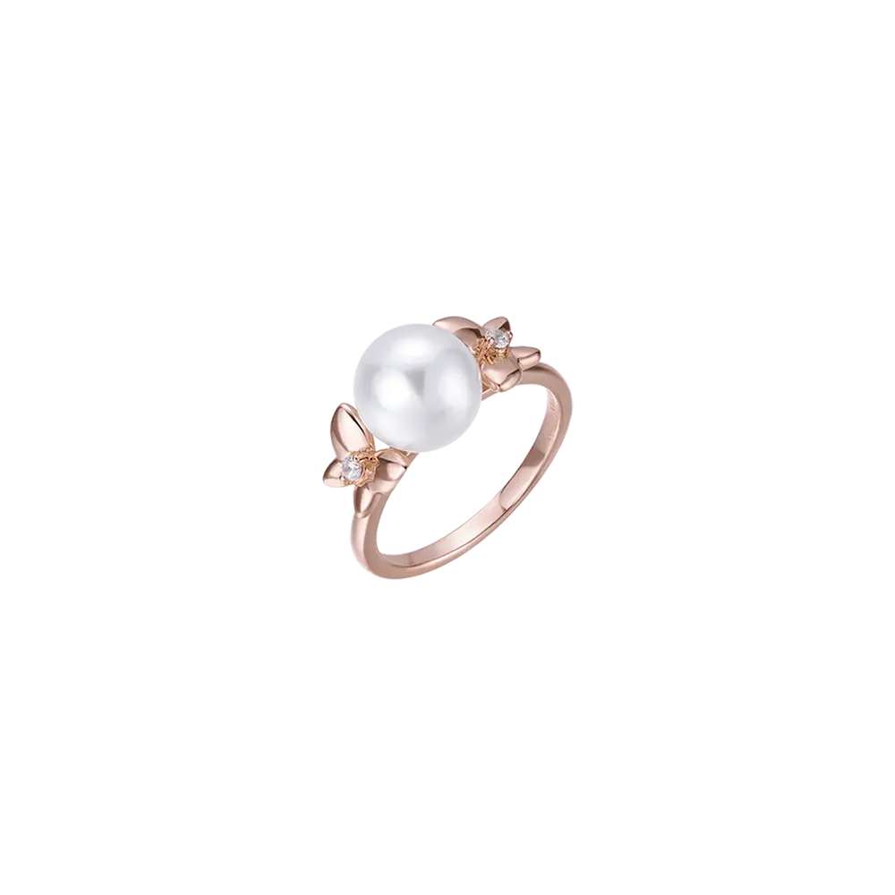 SILVER RING WITH PINK IP PEARL Melitea