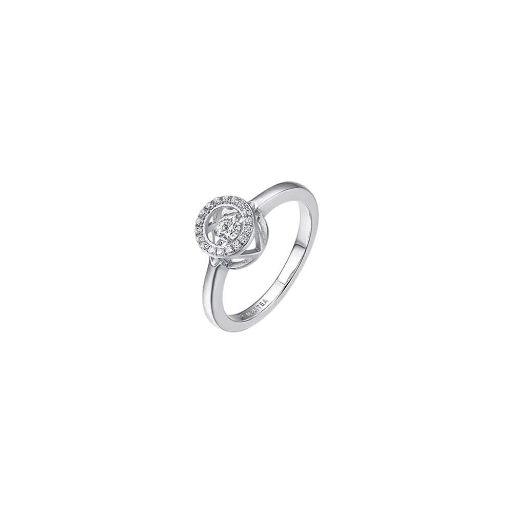 SILVER RING WITH ROUND LIGHT POINT Melitea