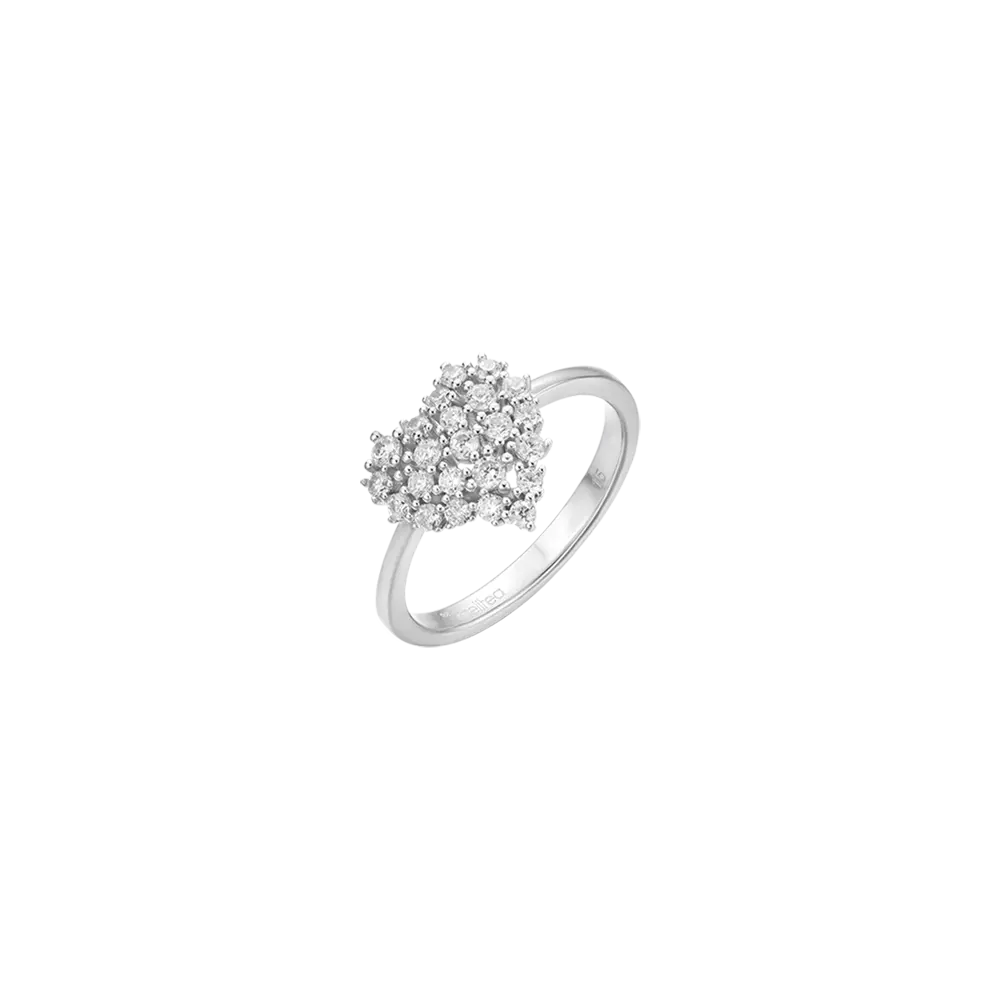 SILVER RING WITH WHITE ZIRCONES Melitea