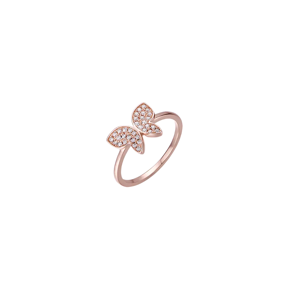 SILVER RING WITH PINK ZIRCONES AND PINK IP Melitea