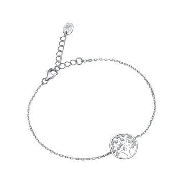 SILVER BRACELET WITH TREE OF LIFE AND WHITE ZIRCONES Melitea