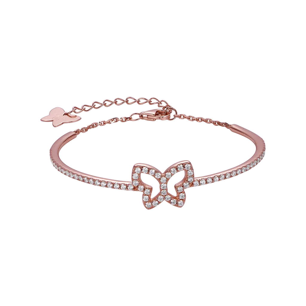 SILVER BRACELET HALF ZIRCON AND HALF GLOSS IP PINK Melitea