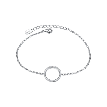 Silver bracelet with cubic zirconia hollow circle Melitea