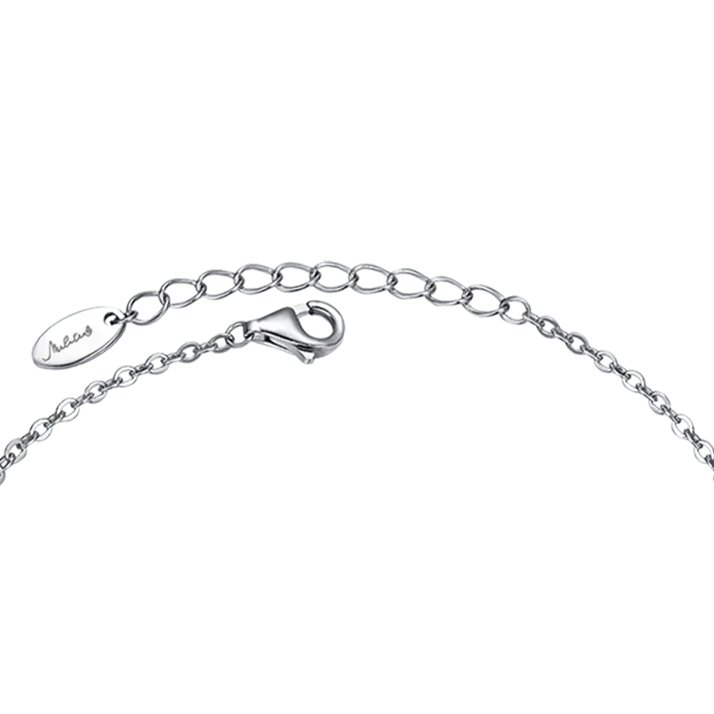 Silver bracelet with cubic zirconia hollow circle Melitea