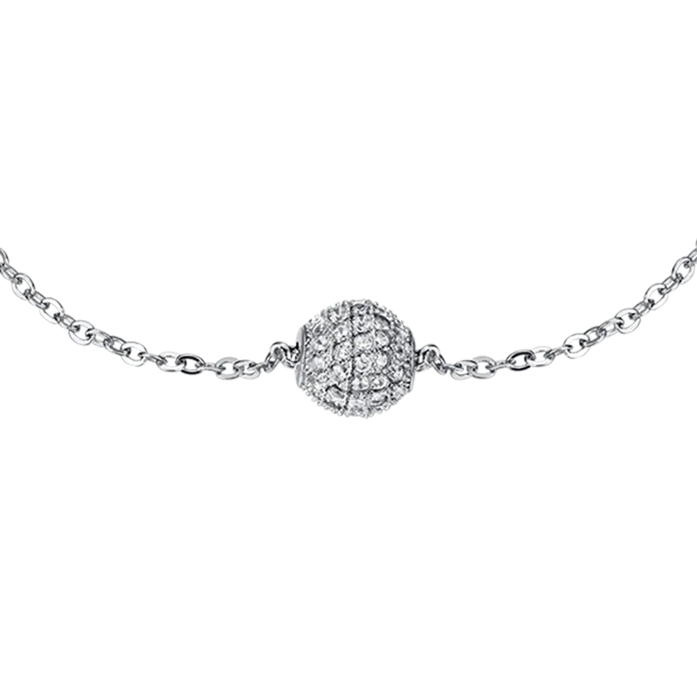 Silver bracelet with cubic zirconia and Melitea sphere