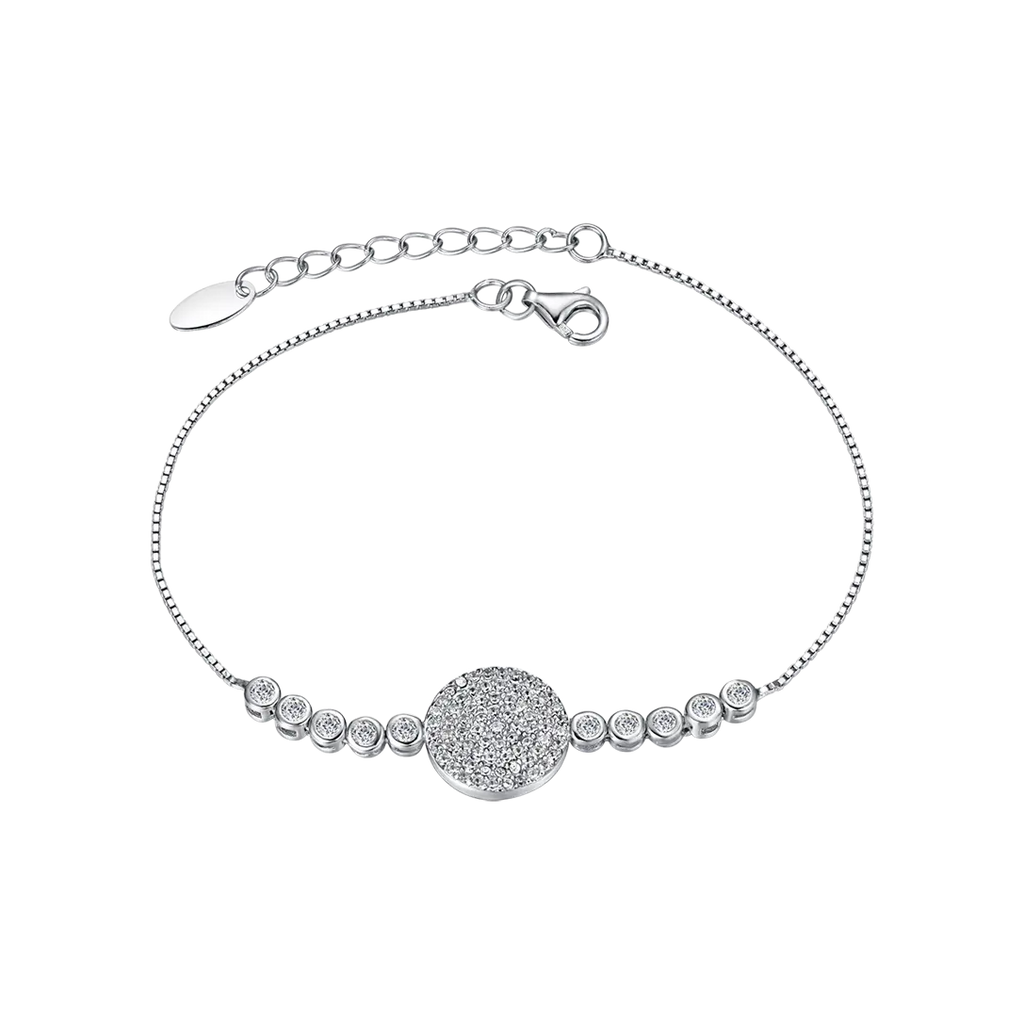 Silver bracelet with cubic zirconia round Melitea