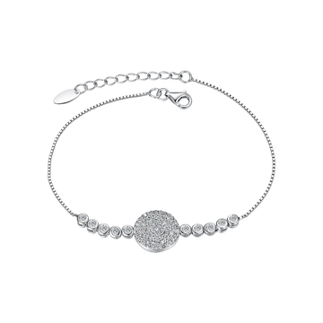 Silver bracelet with cubic zirconia round Melitea