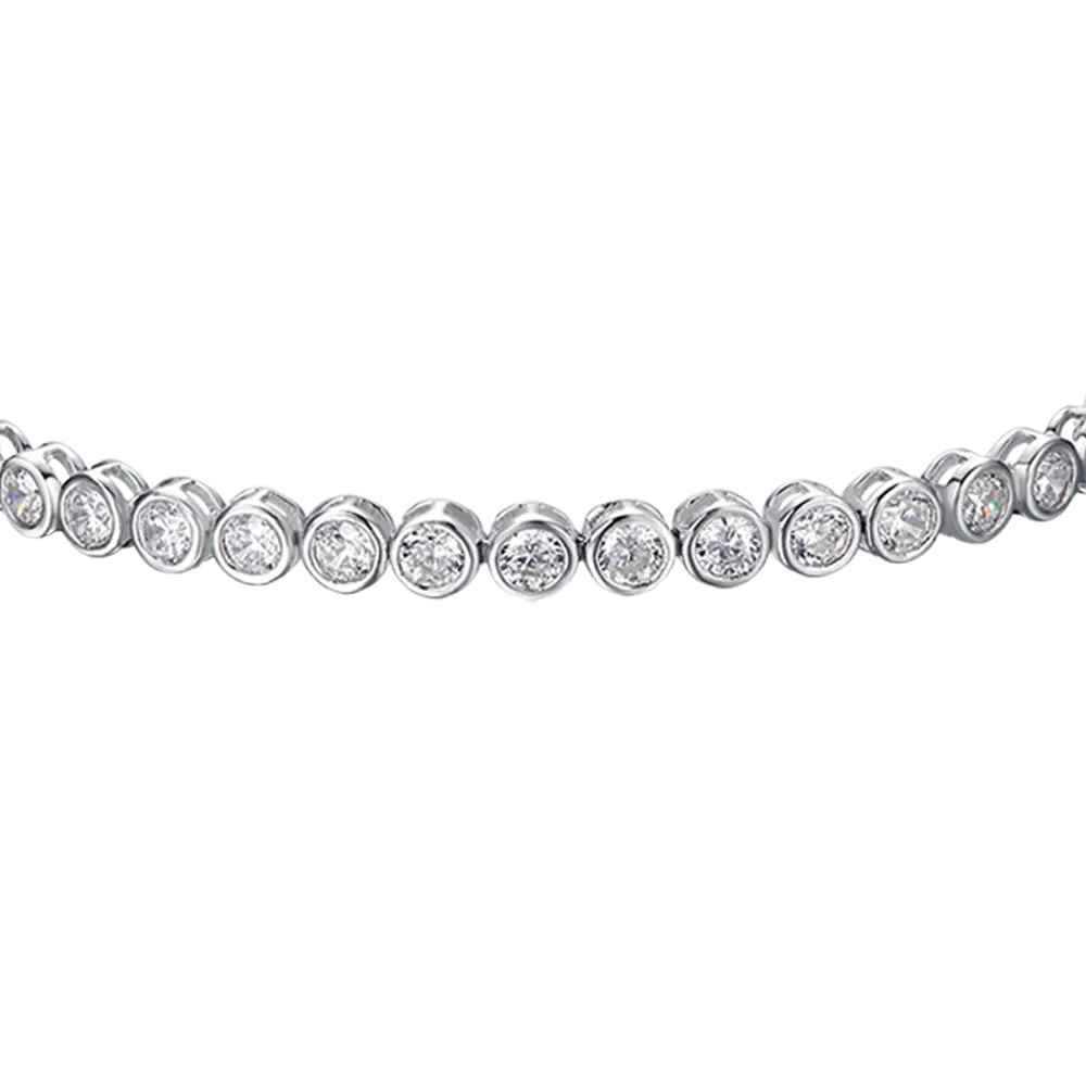 Silver tennis bracelet with Melitea round crystals