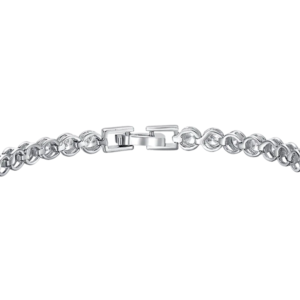 Silver tennis bracelet with Melitea round crystals