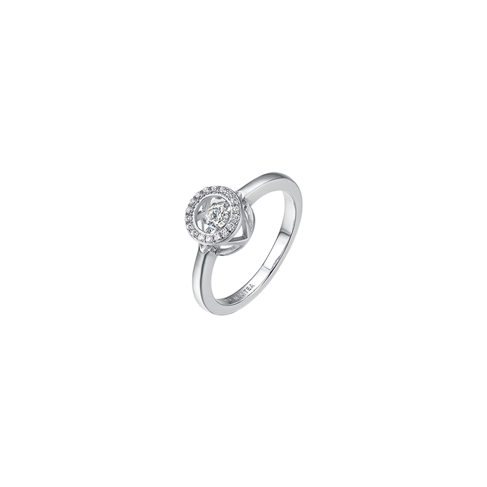 SILVER RING WITH ROUND LIGHT POINT Melitea