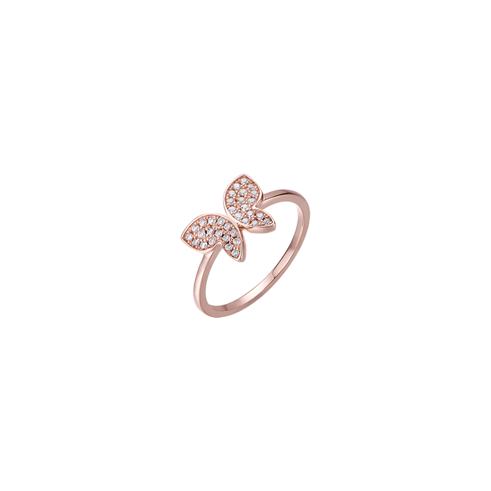 SILVER RING WITH PINK ZIRCONES AND PINK IP Melitea