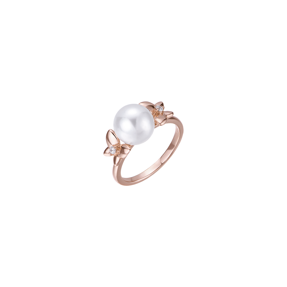 SILVER RING WITH PINK IP PEARL Melitea