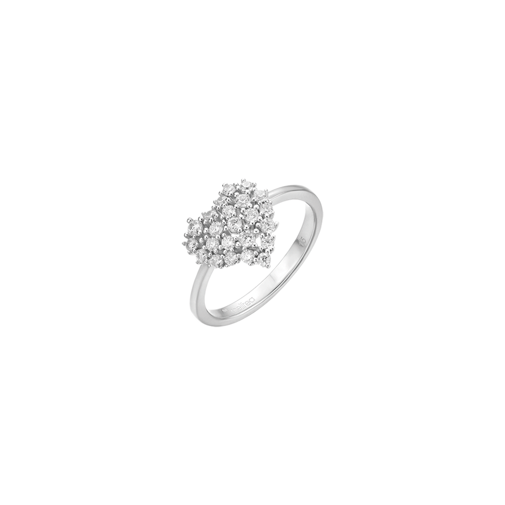 SILVER RING WITH WHITE ZIRCONES Melitea