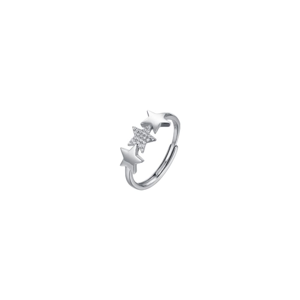 WOMAN'S RING IN SILVER WITH STARS AND WHITE ZIRCONES Melitea