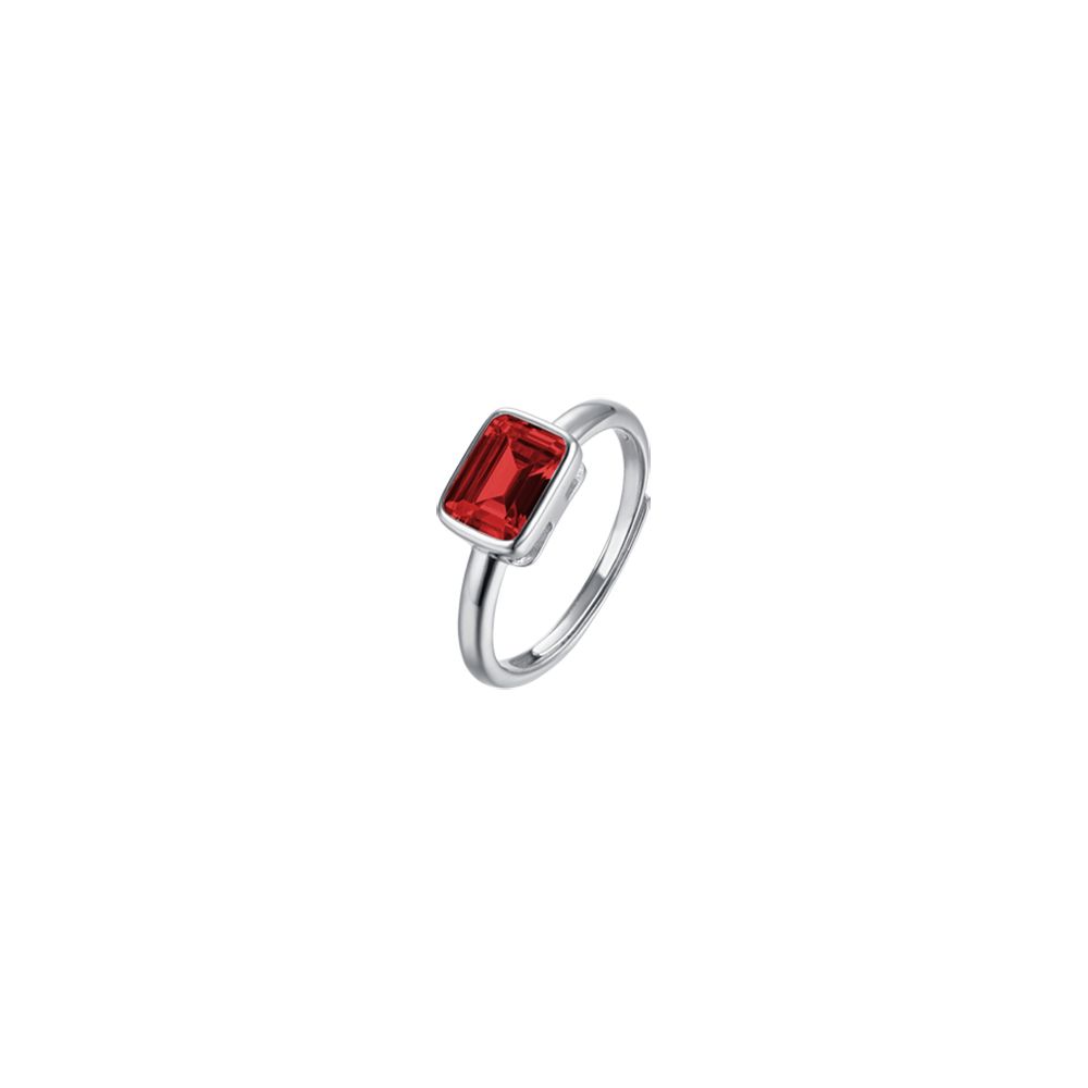 WOMAN'S RING IN SILVER WITH RED ZIRCON Melitea