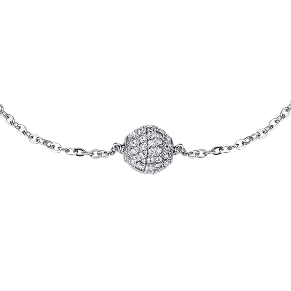 Silver bracelet with cubic zirconia and Melitea sphere