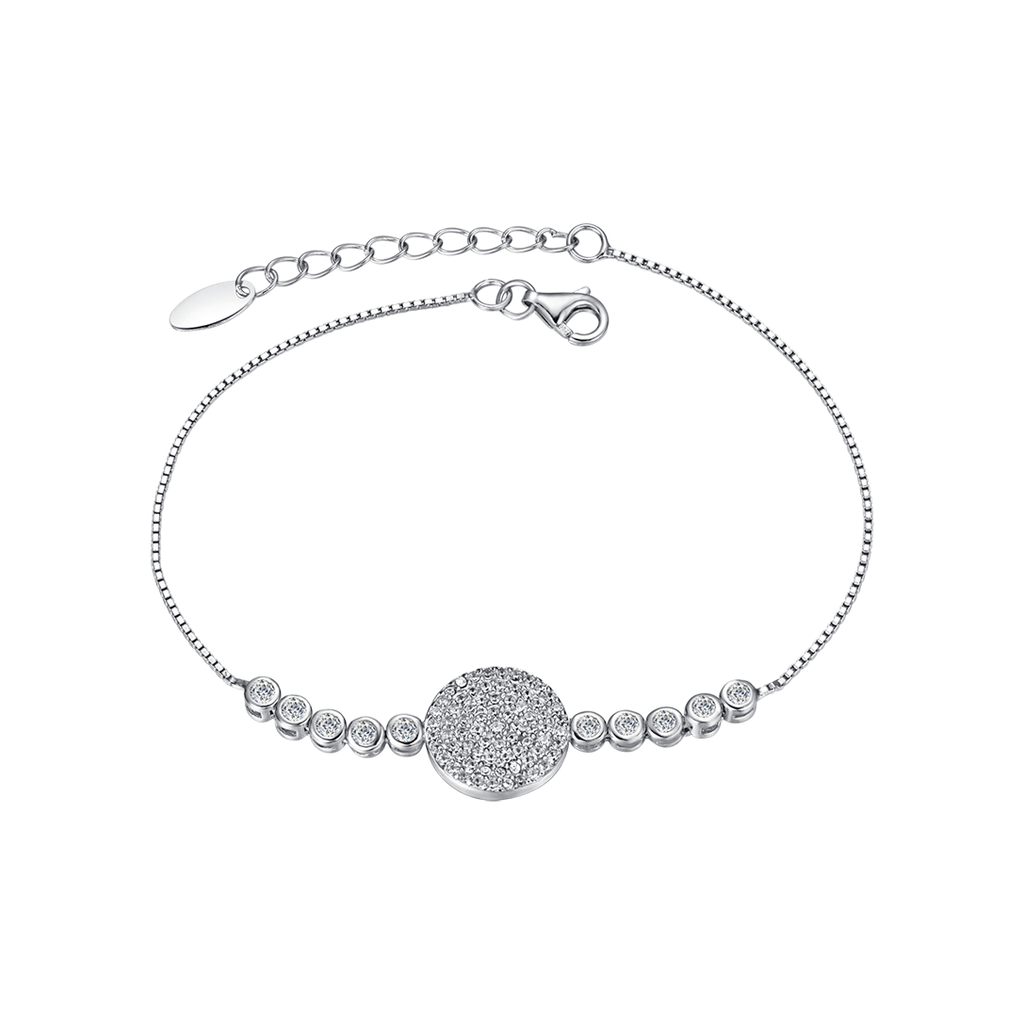 Silver bracelet with cubic zirconia round Melitea