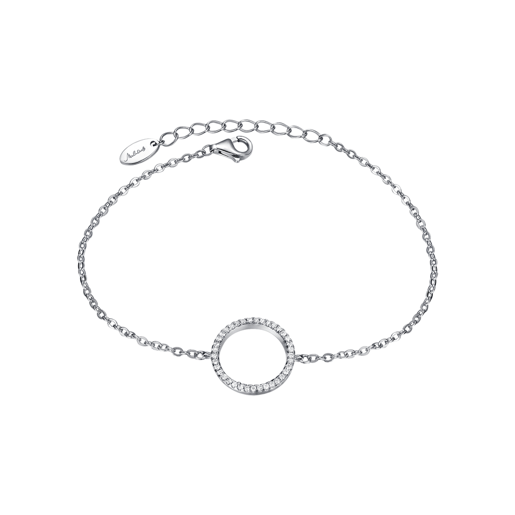 Silver bracelet with cubic zirconia hollow circle Melitea