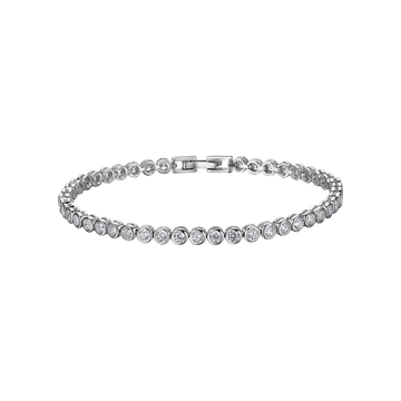 Silver tennis bracelet with Melitea round crystals