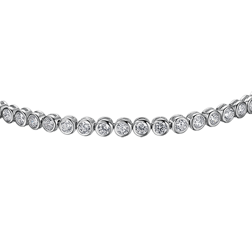 Silver tennis bracelet with Melitea round crystals