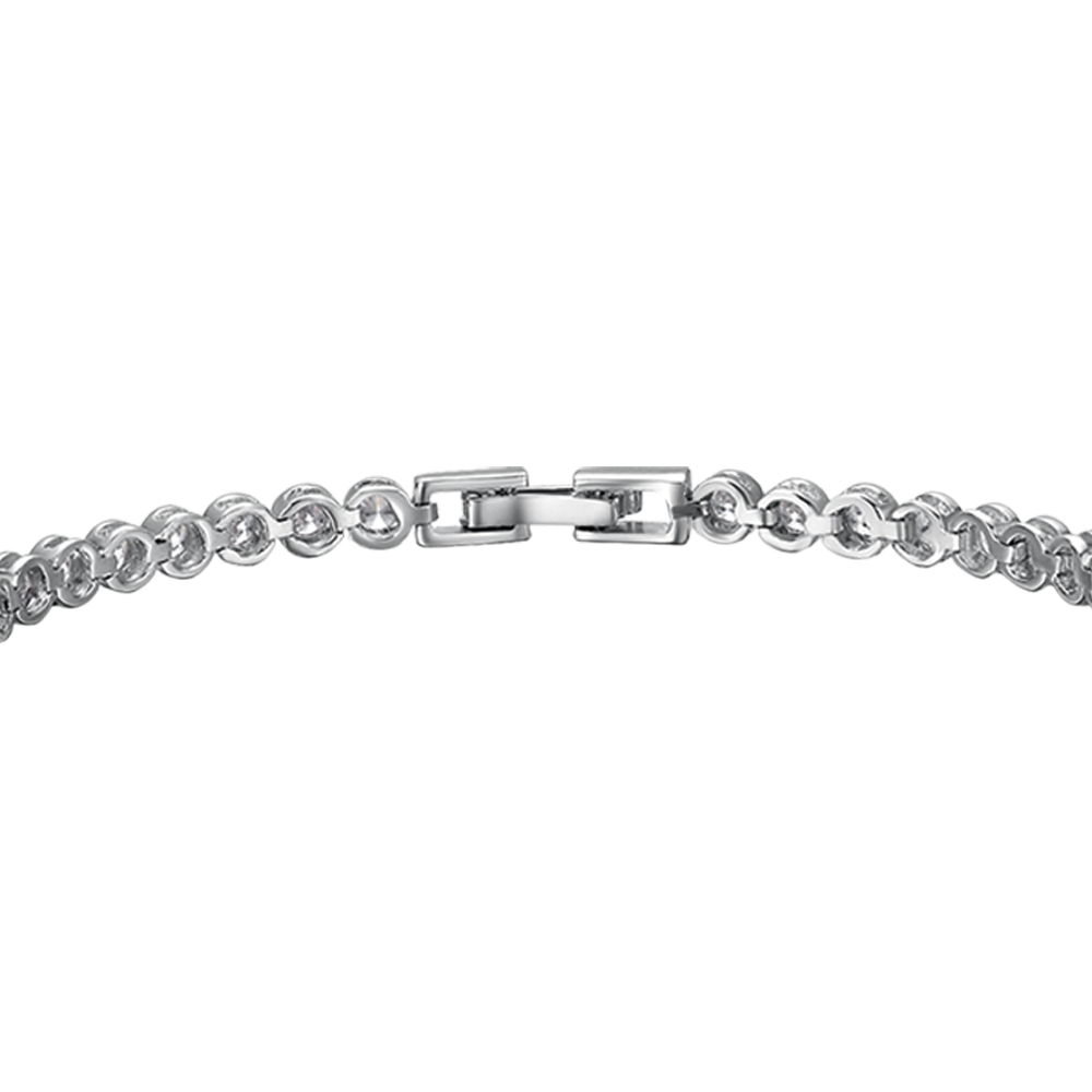 Silver tennis bracelet with Melitea round crystals