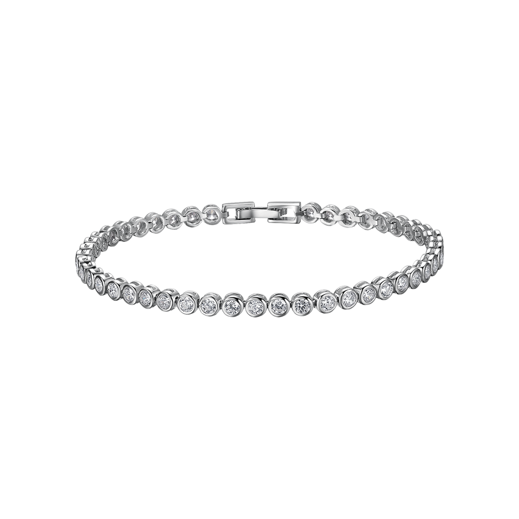 Silver tennis bracelet with Melitea round crystals