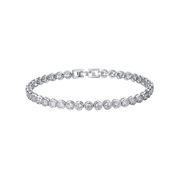 Silver tennis bracelet with Melitea round crystals