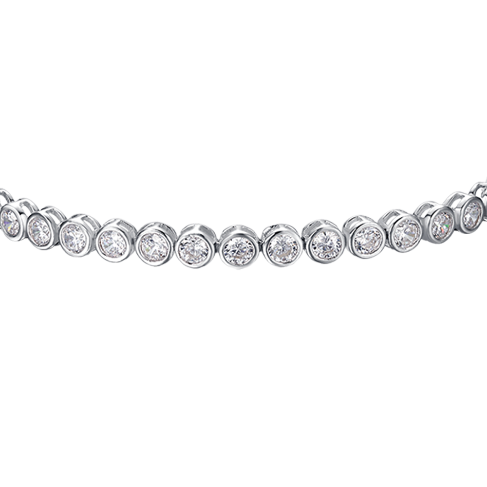 Silver tennis bracelet with Melitea round crystals