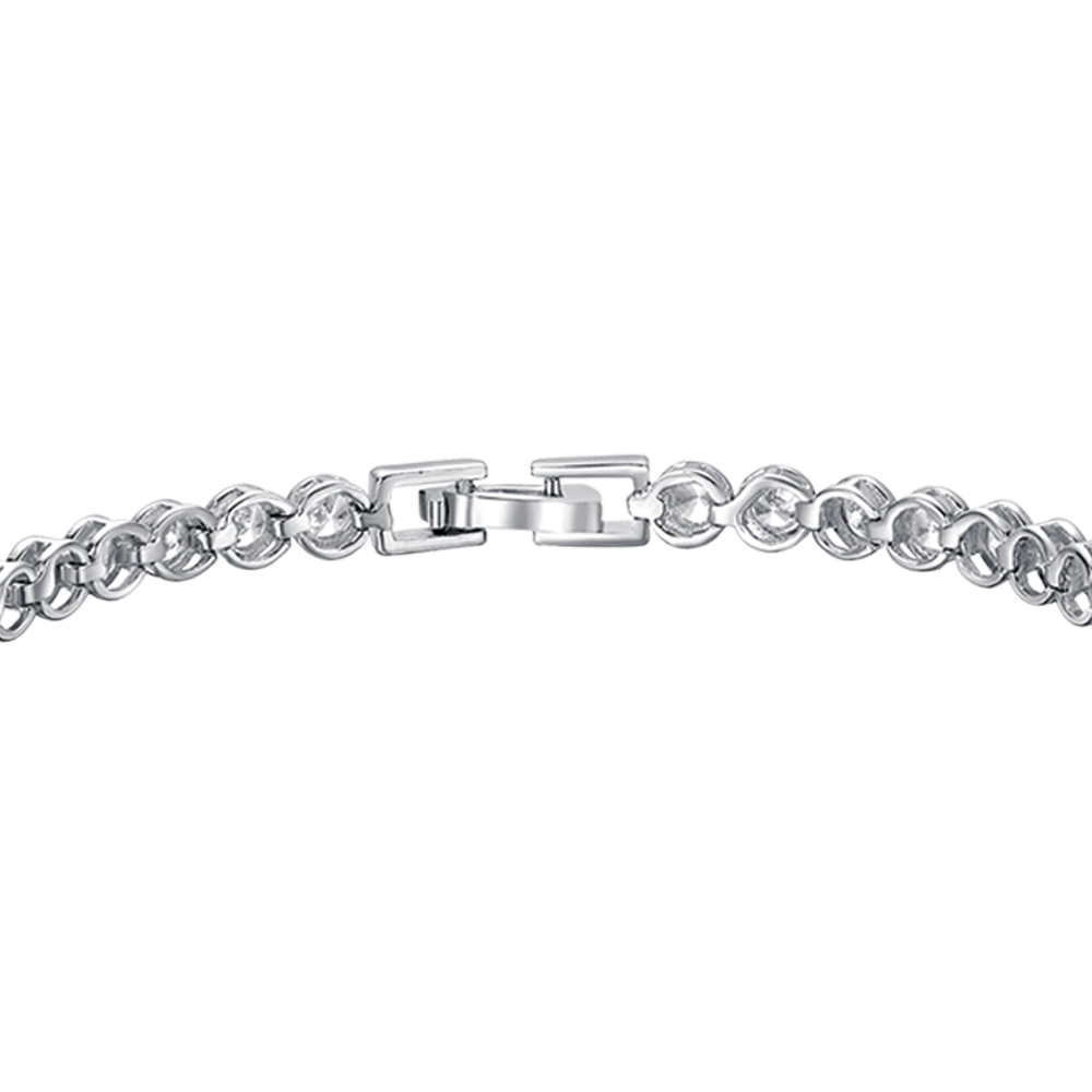 Silver tennis bracelet with Melitea round crystals