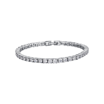 Silver tennis bracelet set with crystals Melitea