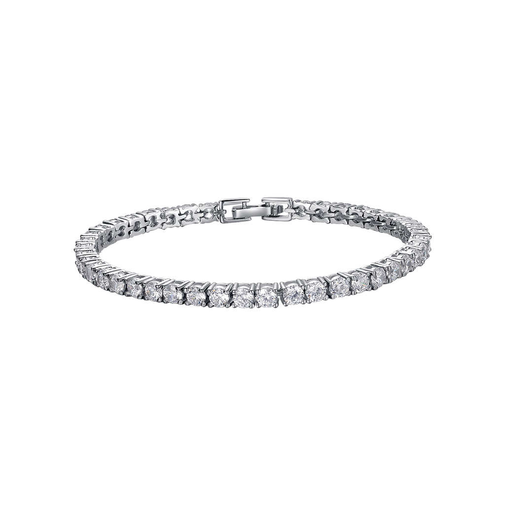 Silver tennis bracelet set with crystals Melitea