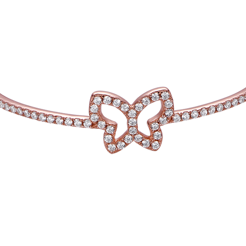 SILVER BRACELET HALF ZIRCON AND HALF GLOSS IP PINK Melitea