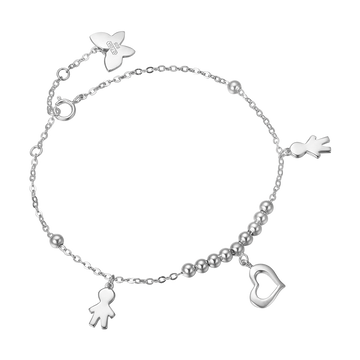 silver bracelet with pendants melitea