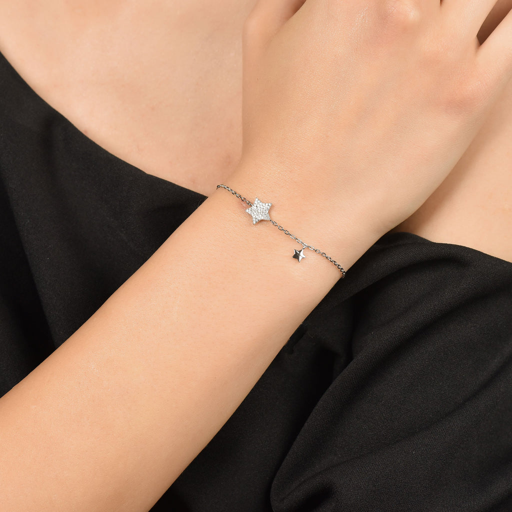 silver bracelet with star melitea