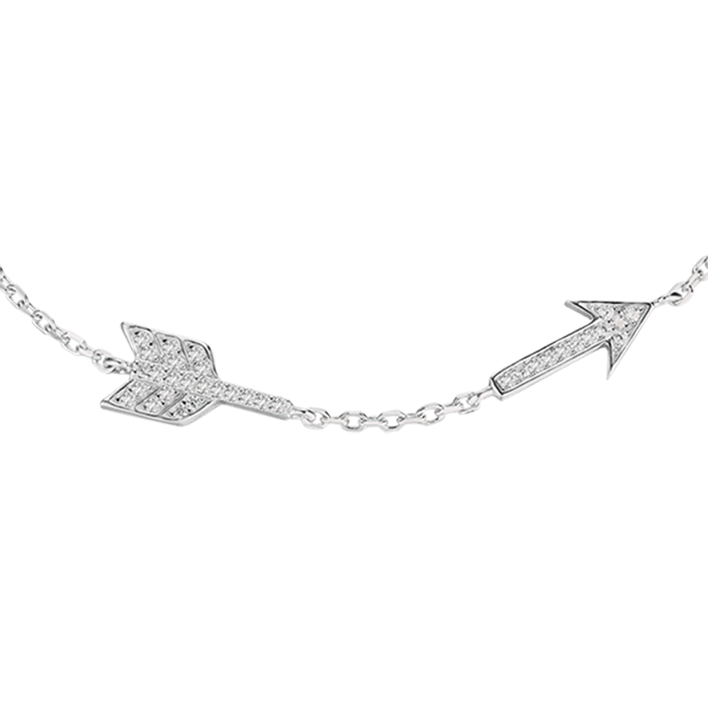 SILVER BRACELET WITH ARROW WITH WHITE CRYSTALS Melitea