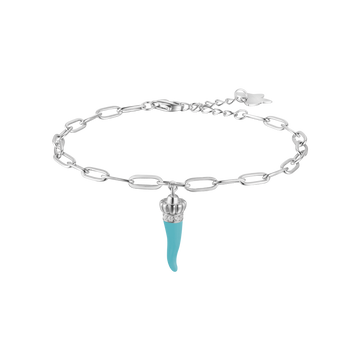 SILVER BRACELET WITH BLUE CORN Melitea