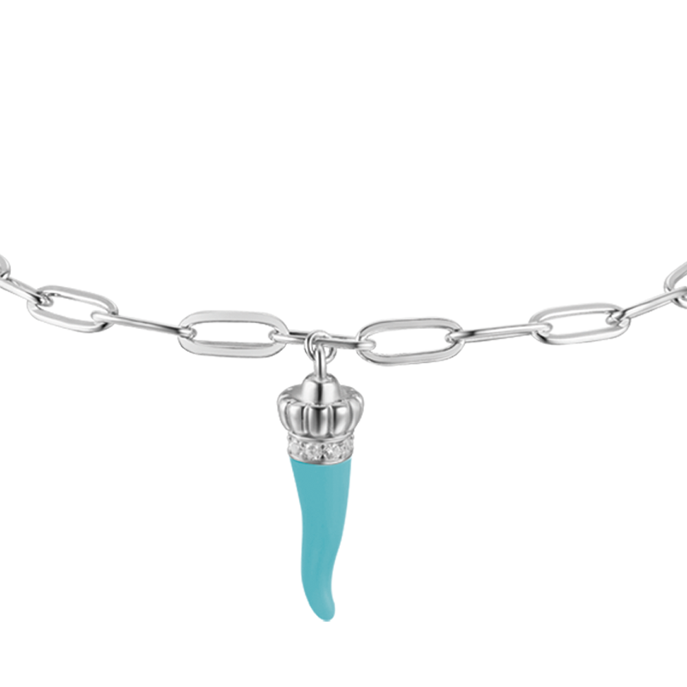 SILVER BRACELET WITH BLUE CORN Melitea